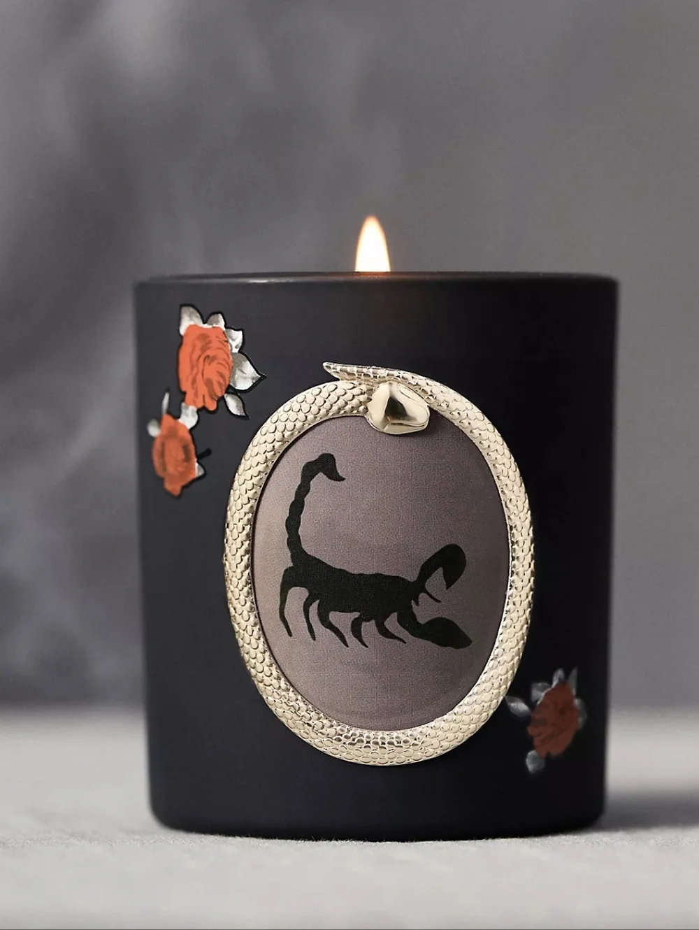 Anthropologie Halloween Scorpion Woody Palo Santo & Saffron Glass Candle